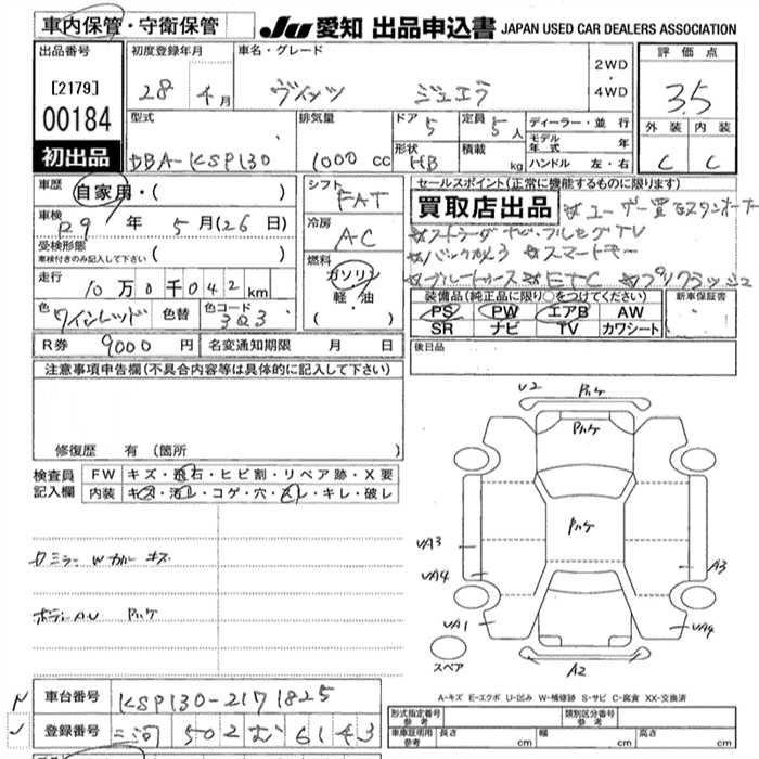 2016 Toyota Vitz ｼﾞｭｴﾗ
